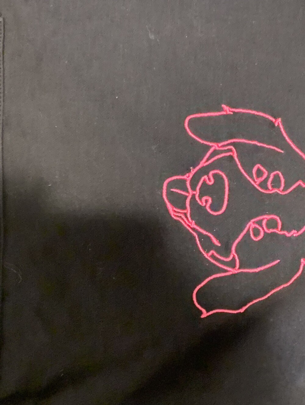 #719 Black Hoodie with Pink Dog Outline - Picture 2 of 5